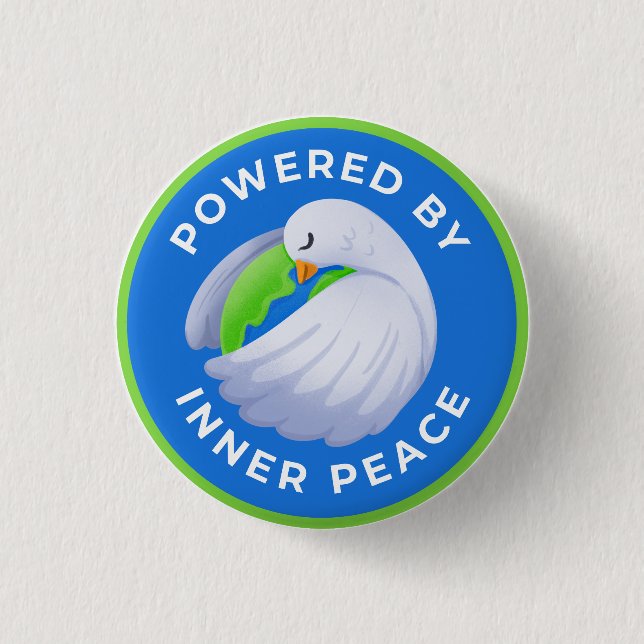Peace Dove Round Abzeichen Powered by Inner Peace Button (Vorderseite)