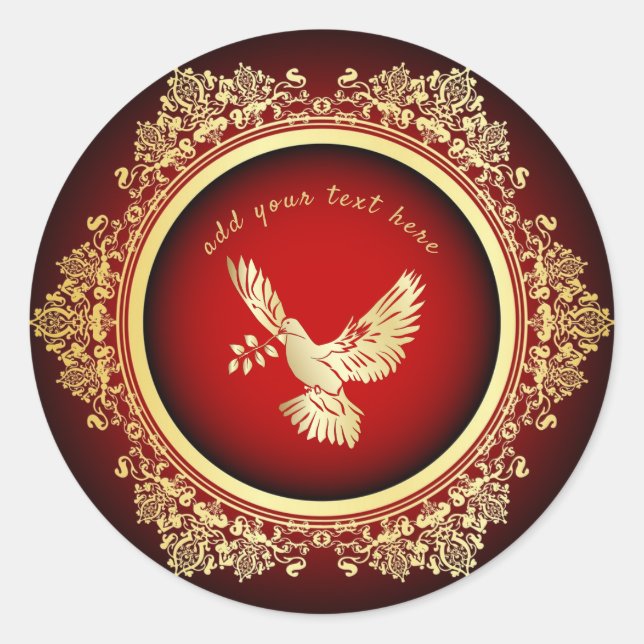 Peace Dove Round Sticker (Vorderseite)