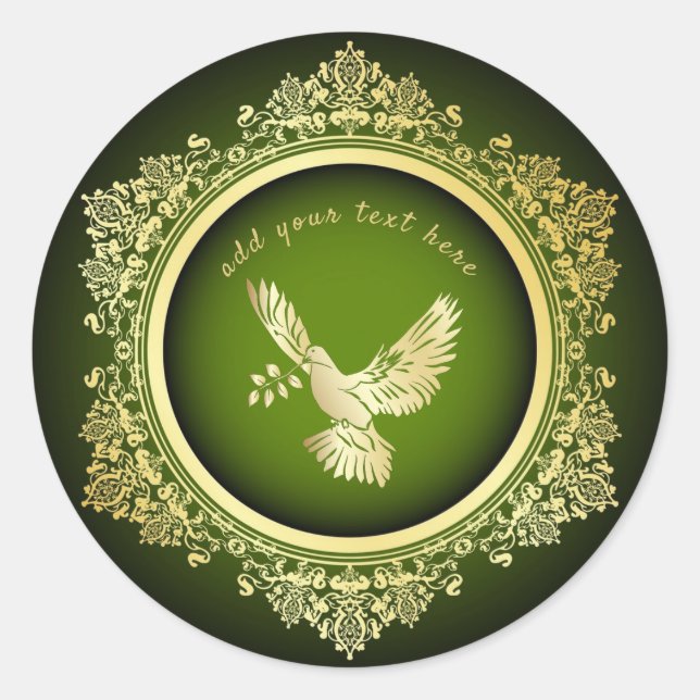 Peace Dove Round Sticker (Vorderseite)
