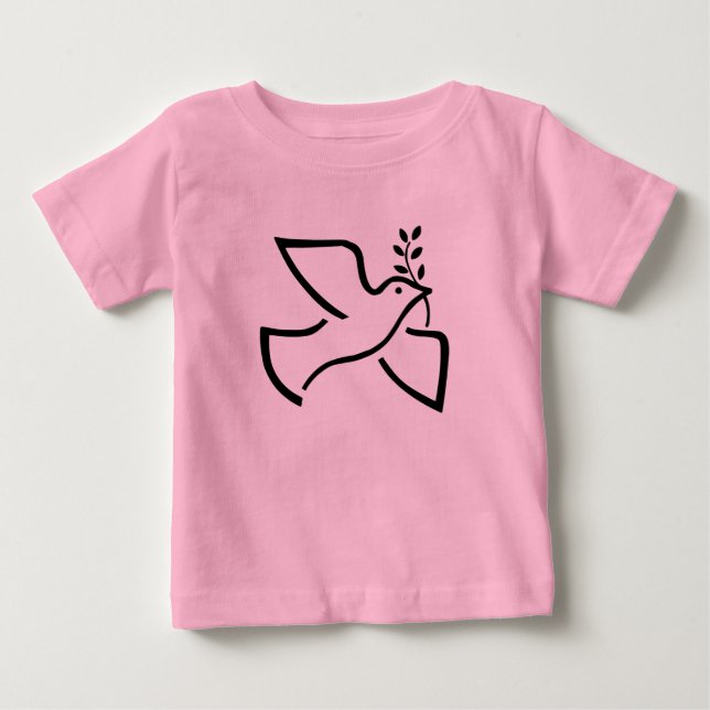 Peace Dove Silhouette White Baby T-shirt (Vorderseite)