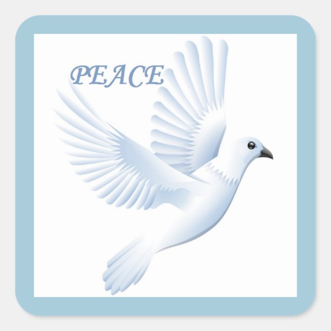 PEACE DOVE SQUARE STICKER (Vorderseite)