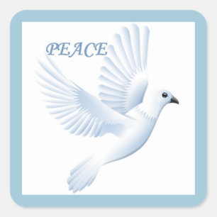 PEACE DOVE SQUARE STICKER
