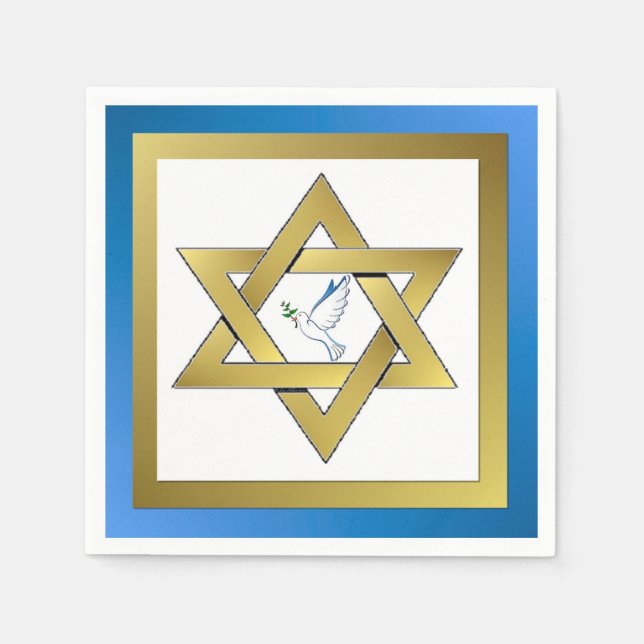 Peace Dove Star von David Paper Napkin Serviette (Vorderseite)