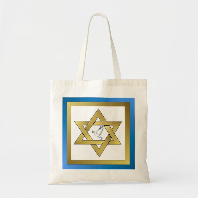 Peace Dove Star von David Tote Bag Tragetasche (Vorne)