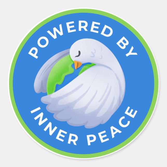 Peace Dove Stickers Powered by Inner Peace (Vorderseite)