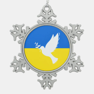 Peace Dove Ukraine drapeau Noël Ornement Liberté