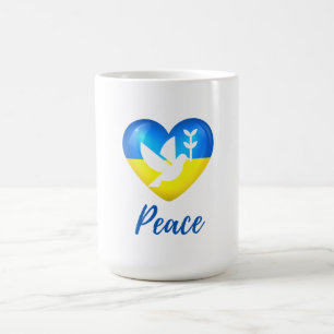 Peace Dove Ukraine Flag Herz Kaffeetasse