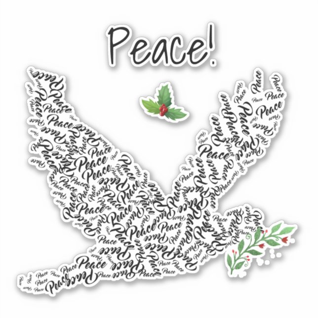 Peace Dove und Holly Sticker (Vorderseite)