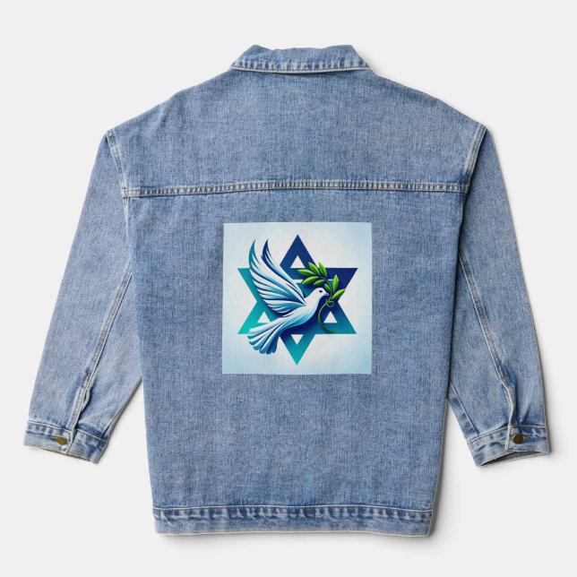Peace Dove und Star von David Jeansjacke (Rückseite)
