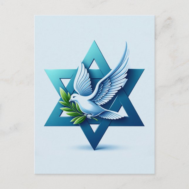 Peace Dove und Star von David Postkarte (Vorderseite)