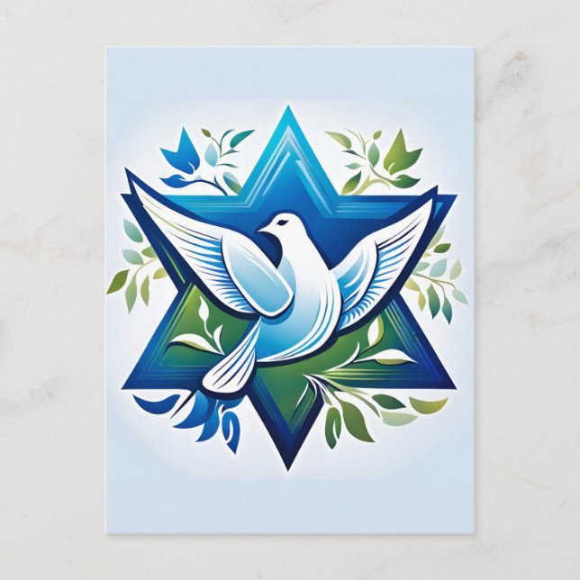 Peace Dove und Star von David Postkarte (Vorderseite)
