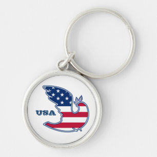 Peace Dove. USA Patriotic Gift Schlüsselanhänger
