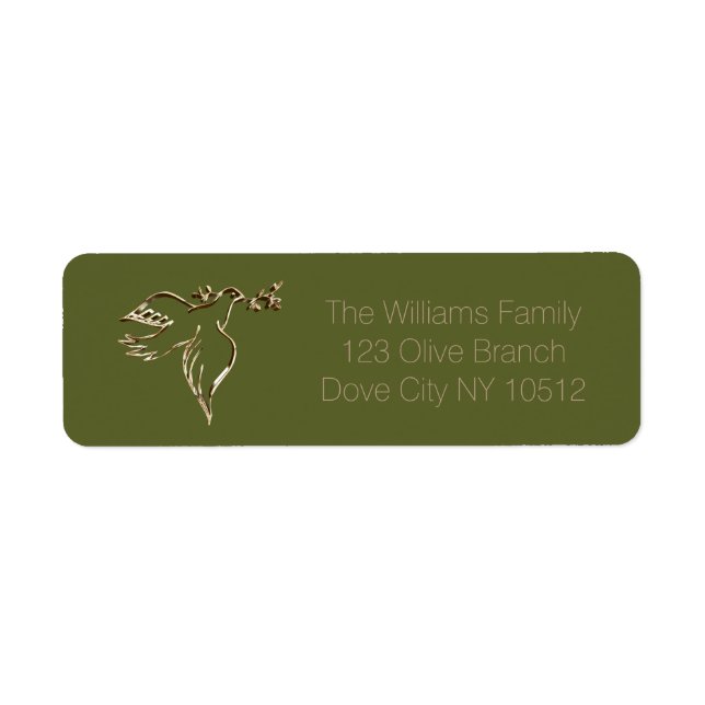Peace Dove with Olive Branch Twig Imitate Gold Gre (Vorne)