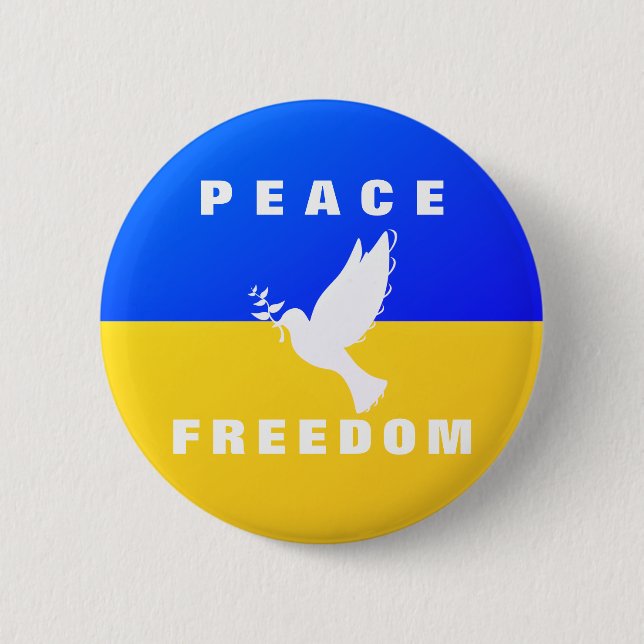 Peace Dow Support Ukraine Button ukrainische Flagg (Vorderseite)