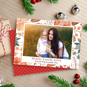 Peace Faith Liebe Saisonale Gruß Familie Foto Einladung
