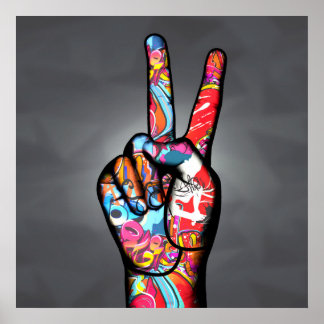 Peace Finger Sign Poster