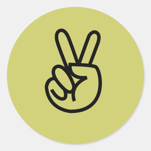 Peace Fingers Runder Aufkleber (Vorderseite)
