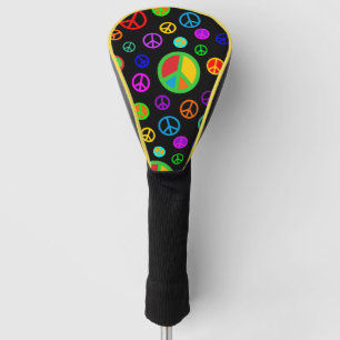 PEACE - Flachmuster mehrfarbig + Ihr Backgr. Golf Headcover