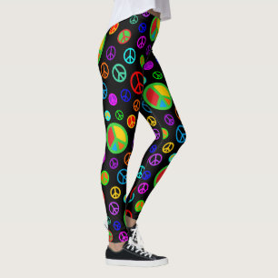 PEACE - Flachmuster mehrfarbig + Ihr Backgr. Leggings