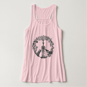 Peace Floral Zeichnend Niedlich Boho Hippie Blume  Tank Top