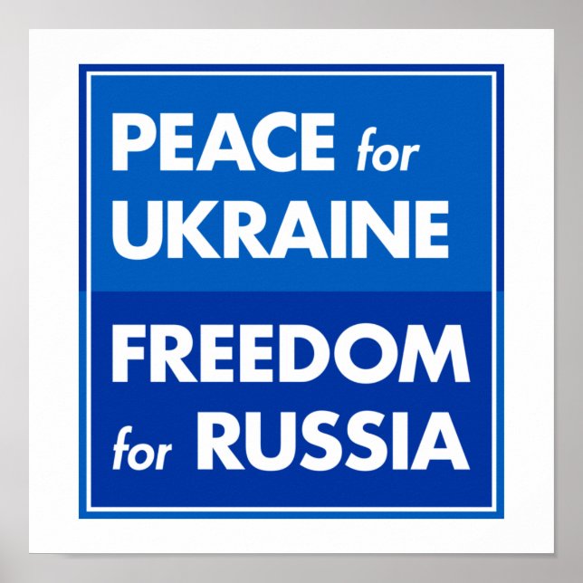 Peace for Ukraine Freedom for Russia Poster (Vorne)