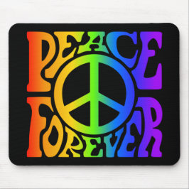 Peace Forever Vintag Retro Rainbow Graphic Mousepad