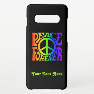 Peace Forever Vintag Retro Rainbow Graphic Samsung Galaxy S10+ Hülle