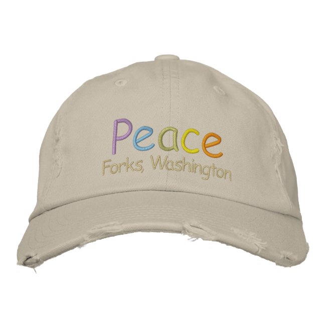 Peace Forks, Washington Hat Bestickte Kappe (Vorderseite)