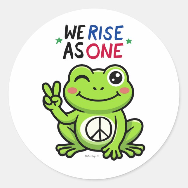 PEACE FROG - WE RISE AS ONE STICKERS (Vorderseite)