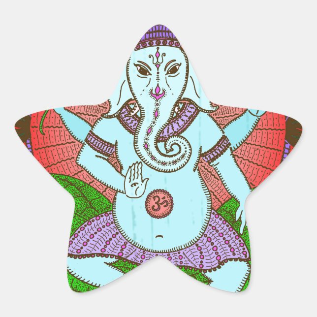 Peace Ganesh Dancing Stern-Aufkleber (Vorderseite)