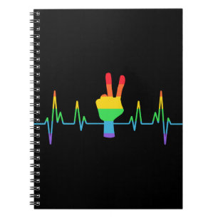 Peace Gay Heartbeat LGBT Notizblock