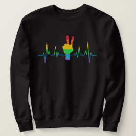 Peace Gay Heartbeat LGBT Sweatshirt