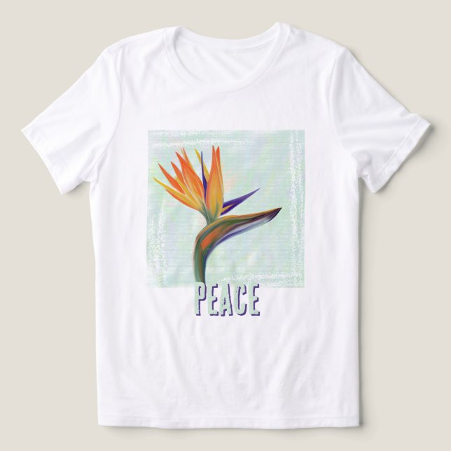 PEACE Gemalter Paradiesvogel  Tri-Blend Shirt (Design Vorderseite)