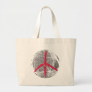 Peace Globe no war to fight no fight no Gewalt Lie Jumbo Stoffbeutel
