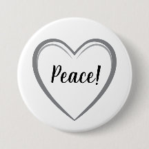 Peace Grey Heart Simple Logo Graphic White