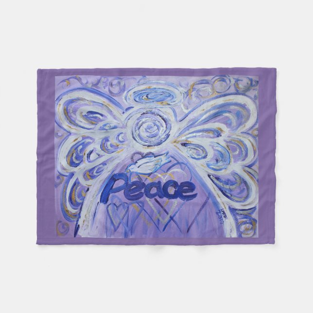 Peace Guardian Angel Art Custom Fleece Blanket (Vorderseite (Horizontal))
