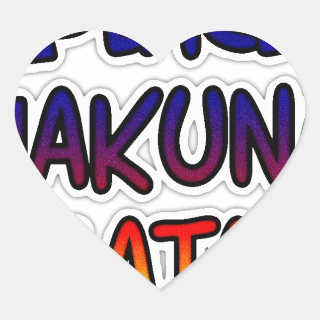 Peace Hakuna Matata Gradient Art Herz-Aufkleber (Vorderseite)