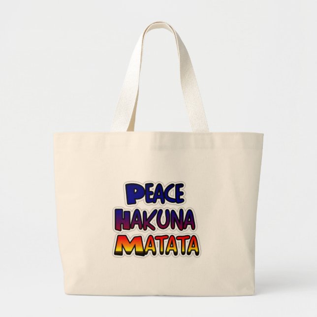 Peace Hakuna Matata Gradient Art Jumbo Stoffbeutel (Vorne)