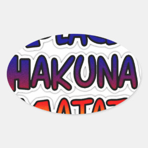 Peace Hakuna Matata Gradient Art Ovaler Aufkleber