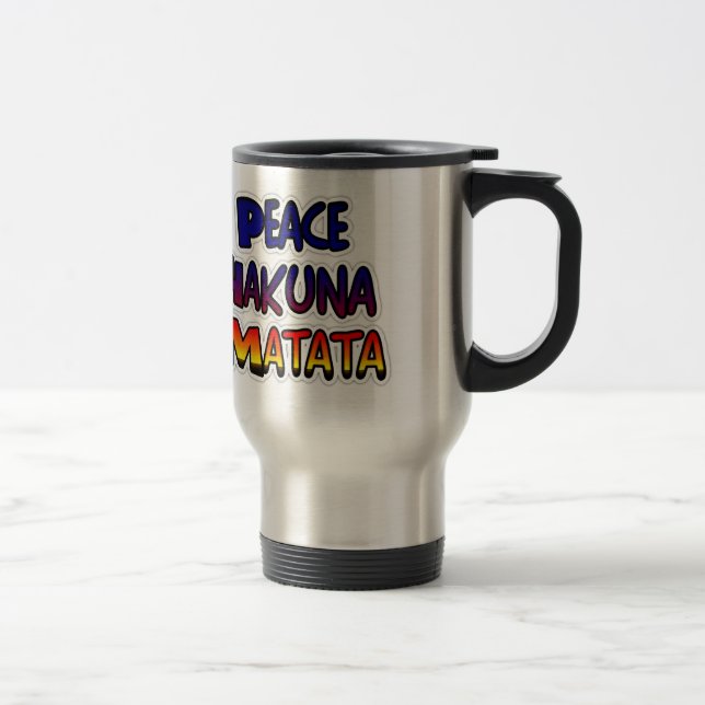 Peace Hakuna Matata Gradient Art Reisebecher (Rechts)