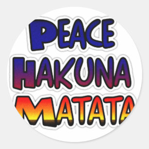 Peace Hakuna Matata Gradient Art Runder Aufkleber