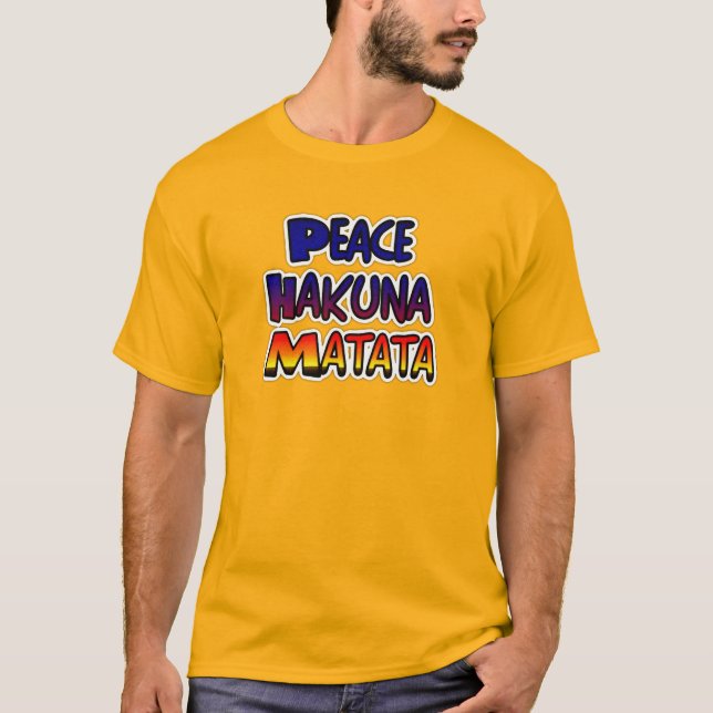 Peace Hakuna Matata Gradient Art T-Shirt (Vorderseite)