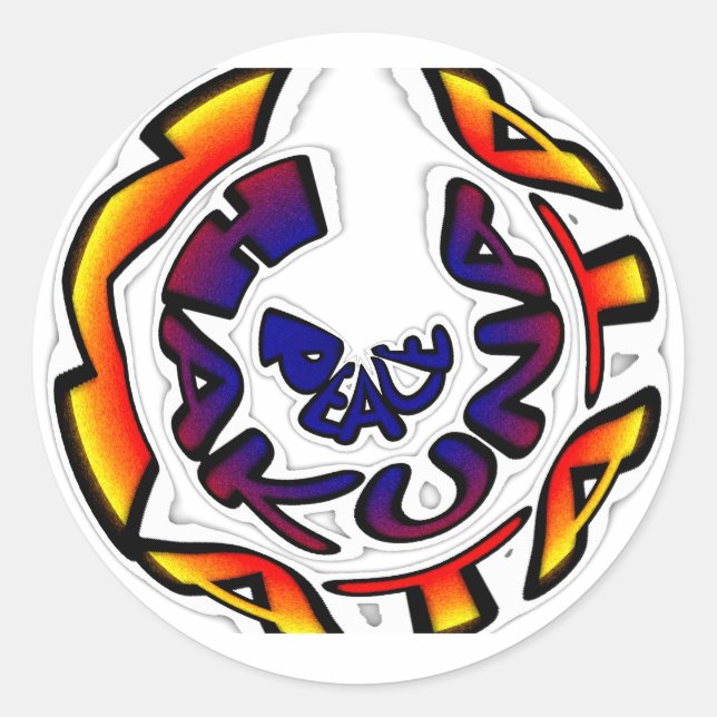 "Peace Hakuna Matata" Rundschreiben Runder Aufkleber (Vorderseite)