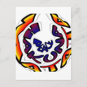 "Peace Hakuna Matata" Zirkulärer Kunstdruck Postkarte