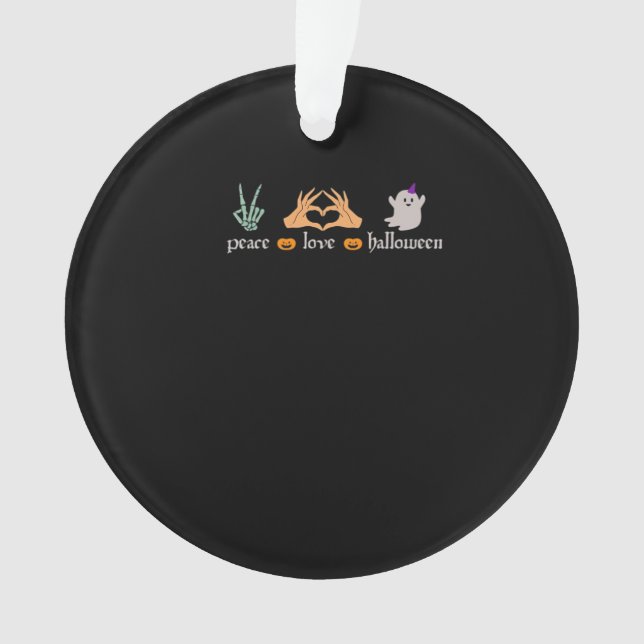 Peace Halloween Peace Sign Skeleton Hexe's Hands Ornament (Vorderseite)