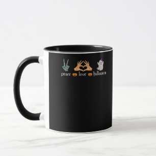 Peace Halloween Peace Sign Skeleton Hexe's Hands Tasse