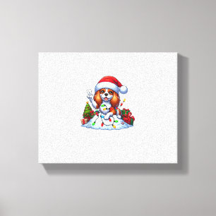 Peace Hand Cavalier King Charles Spaniel Weihnacht Leinwanddruck