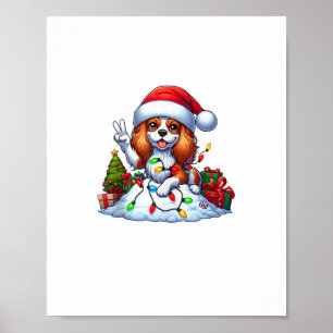 Peace Hand Cavalier King Charles Spaniel Weihnacht Poster