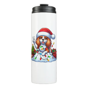 Peace Hand Cavalier King Charles Spaniel Weihnacht Thermosbecher