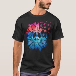 Peace Hand Gefärbte Krawatte Finger Freedom Hippie T-Shirt